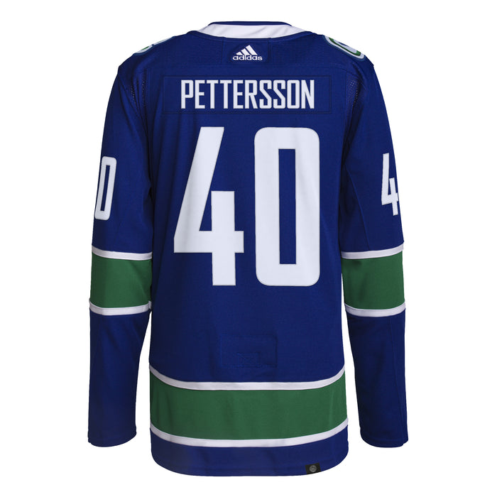 Elias Pettersson Vancouver Canucks NHL Adidas Men's Royal Blue Primgreen Authentic Pro Jersey