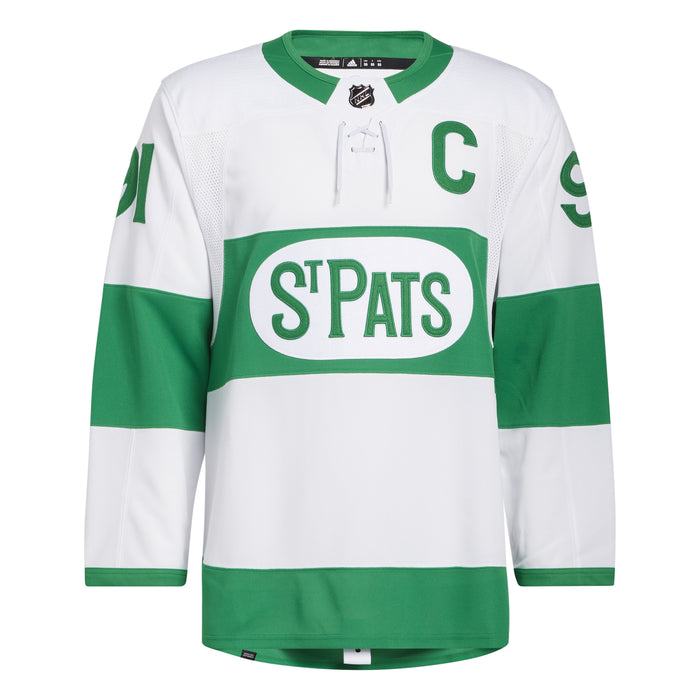 John Tavares Toronto Maple Leafs St Pats NHL Adidas Men's White Primegreen Authentic Pro Jersey