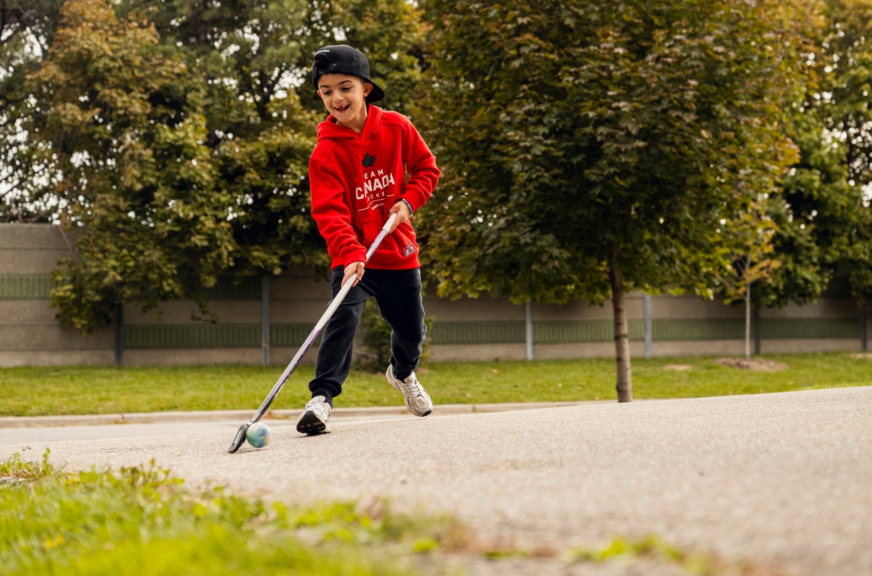 Hockey Canada IIHF Bauer Youth Red Stacked Pullover Hoodie