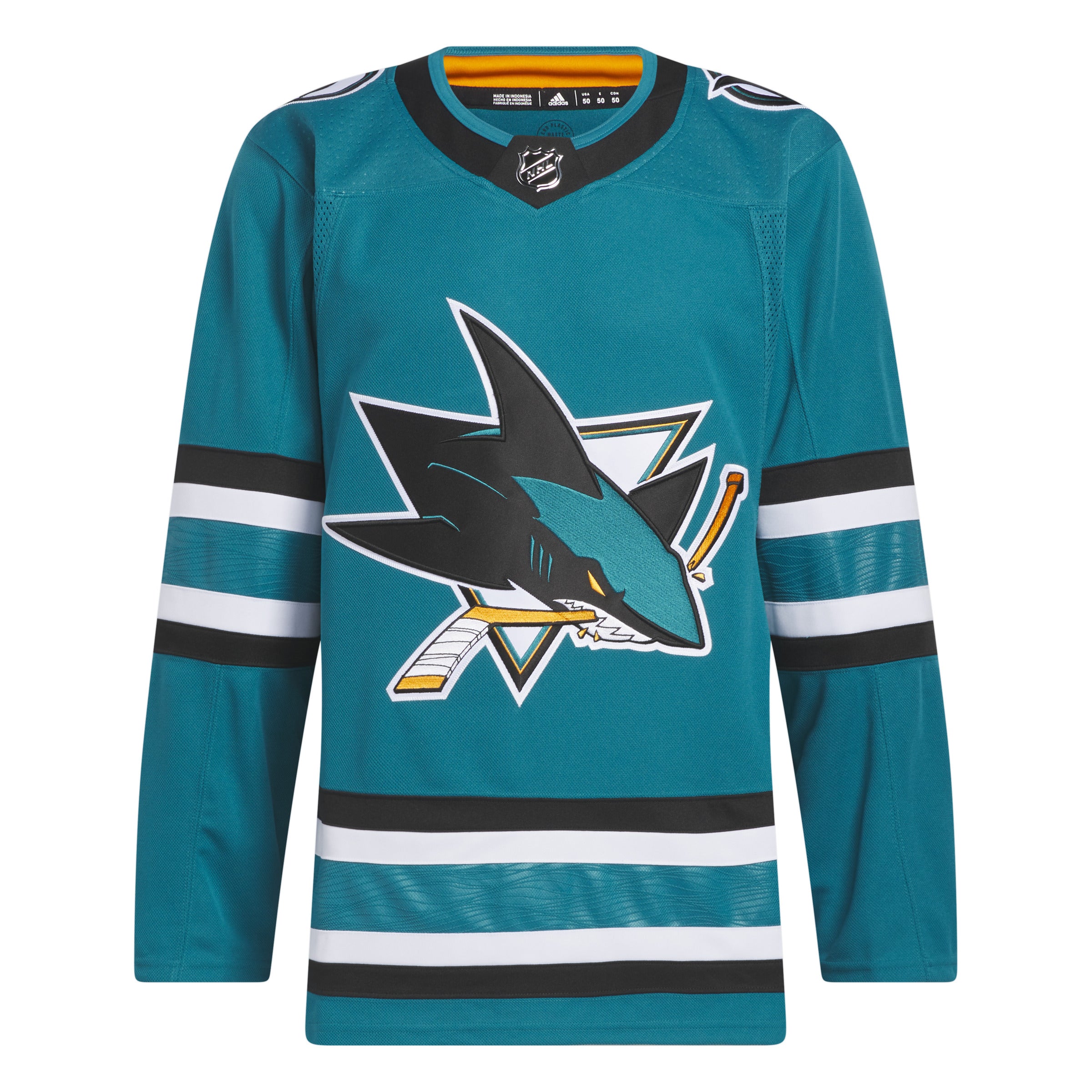 San Jose Sharks NHL Adidas Maillot Pro authentique bleu turquoise Primegreen pour hommes