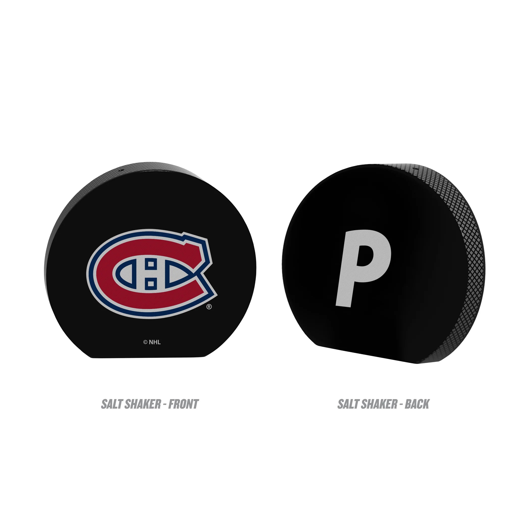 Montreal Canadiens NHL TSV Ceramic Hockey Puck Salt and Pepper Shaker Set