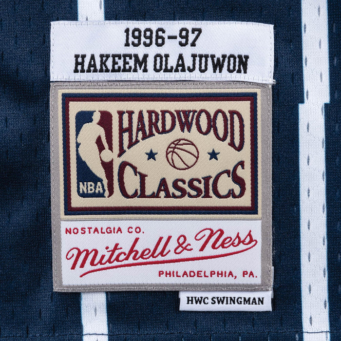 Hakeem Olajuwon Houston Rockets NBA Mitchell & Ness Men's Navy 1996-97 Hardwood Classics Swingman Jersey