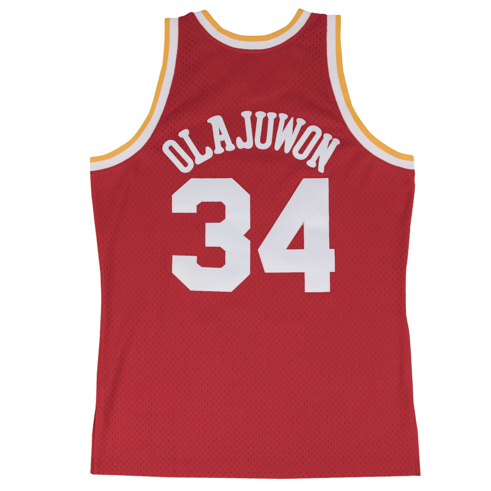 Hakeem Olajuwon Houston Rockets NBA Mitchell & Ness Homme Scarlet 1993-94 Hardwood Classics Swingman Maillot