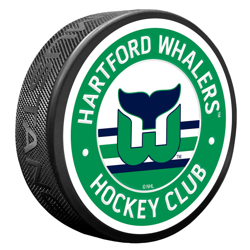 Hartford Whalers NHL Vintage Textured Hockey Puck