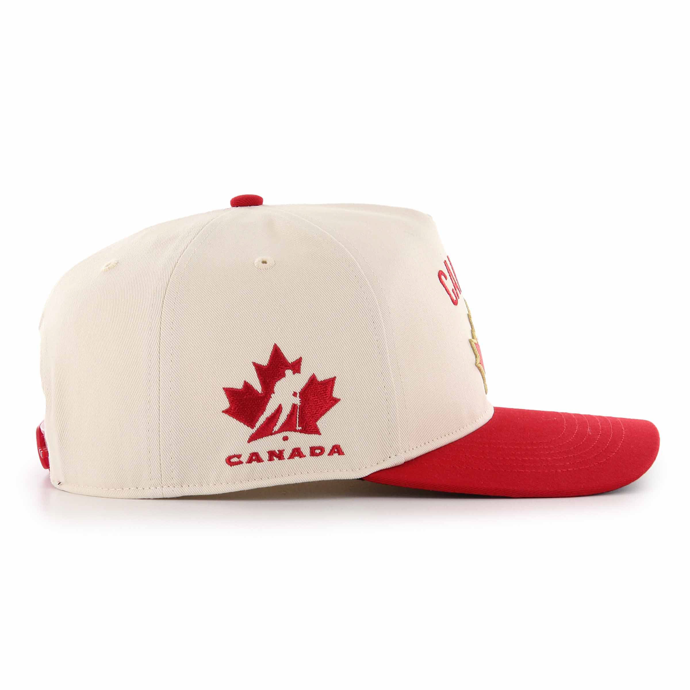 Hockey Canada IIHF 47 Brand Men's Beige/Red Sure Shot Hitch Snapback Hat