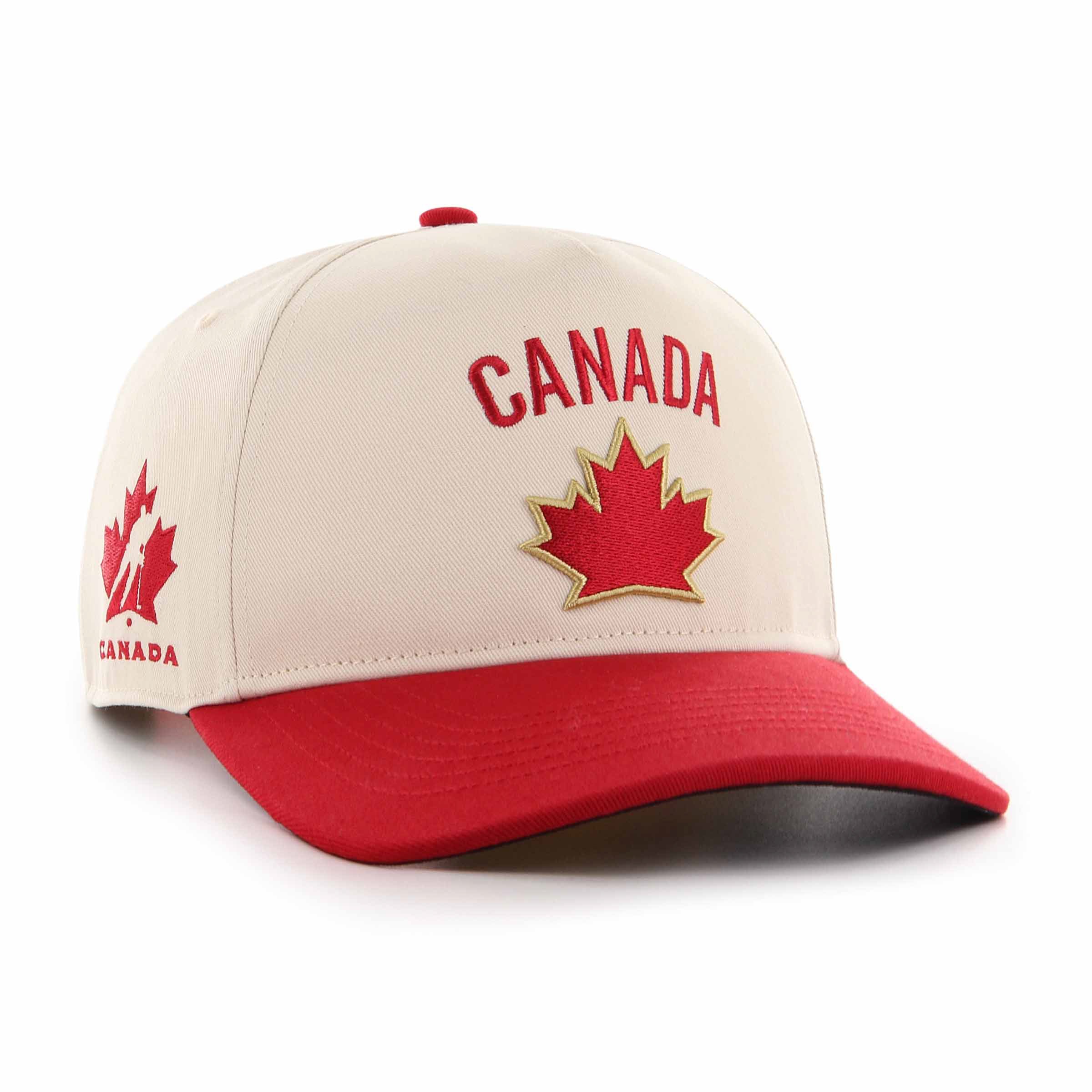 Hockey Canada IIHF 47 Brand Men's Beige/Red Sure Shot Hitch Snapback Hat