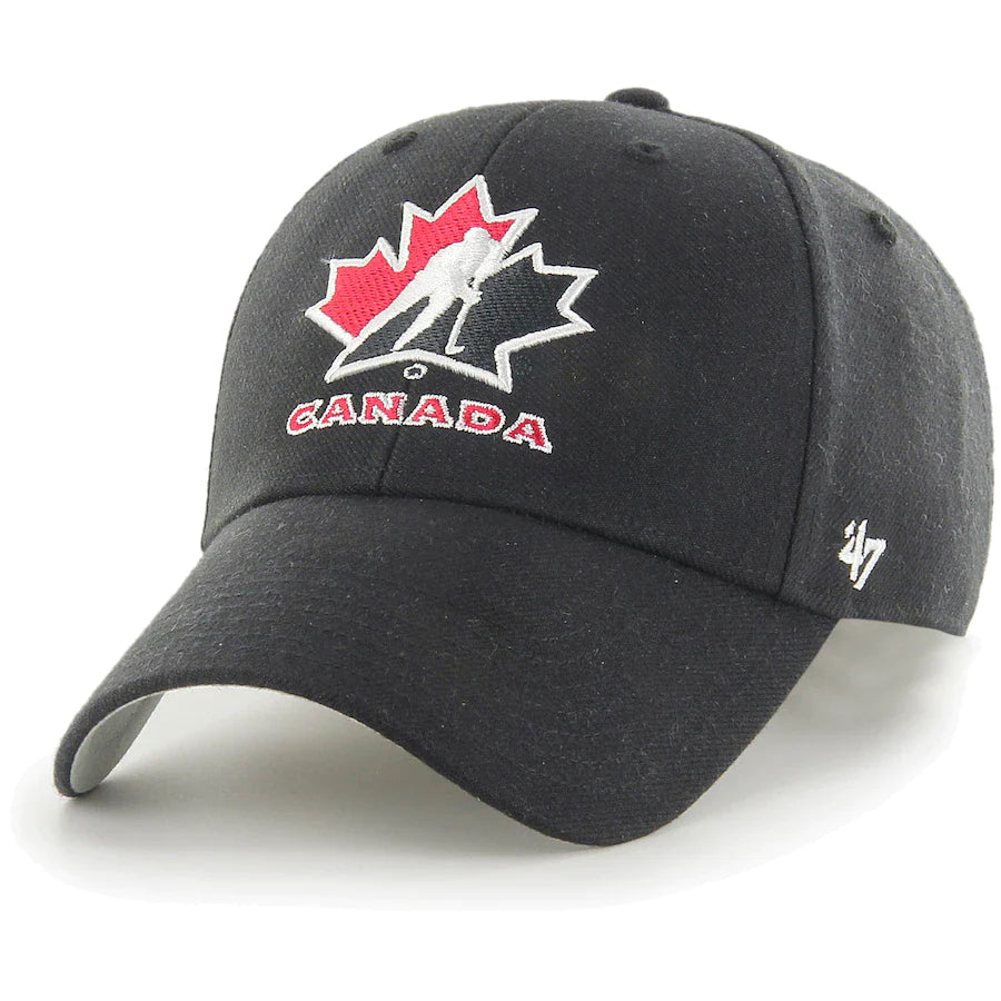 Casquette réglable noire MVP pour jeunes de la marque Hockey Canada IIHF 47