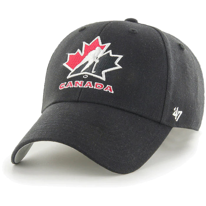 Hockey Canada IIHF 47 Brand Youth Black MVP Adjustable Hat