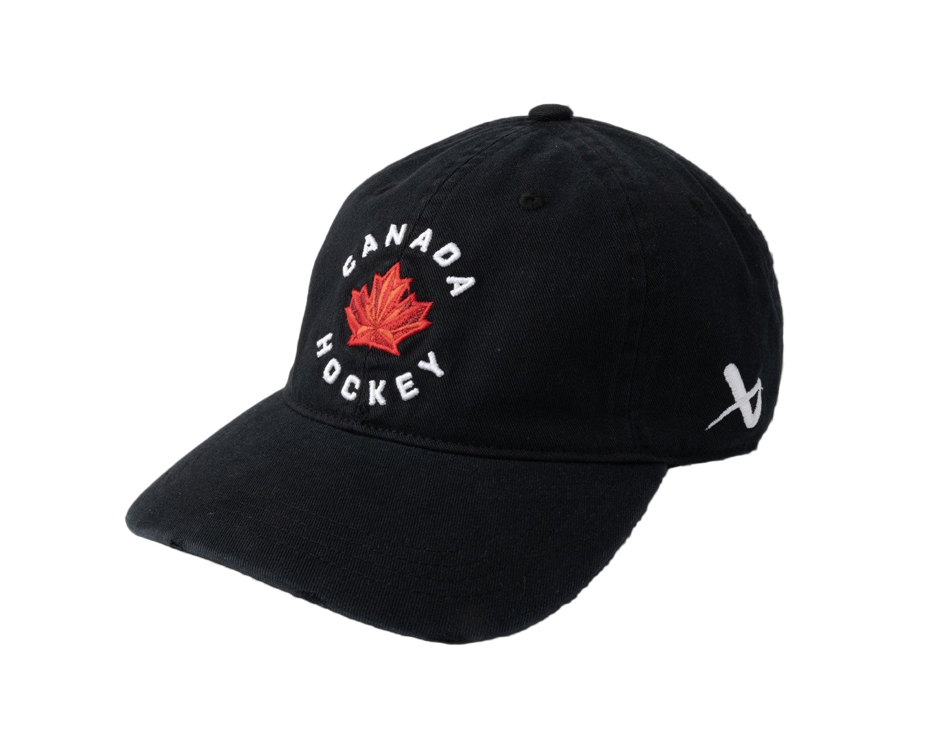 Hockey Canada IIHF Bauer Men's Black Distressed Adjustable Hat