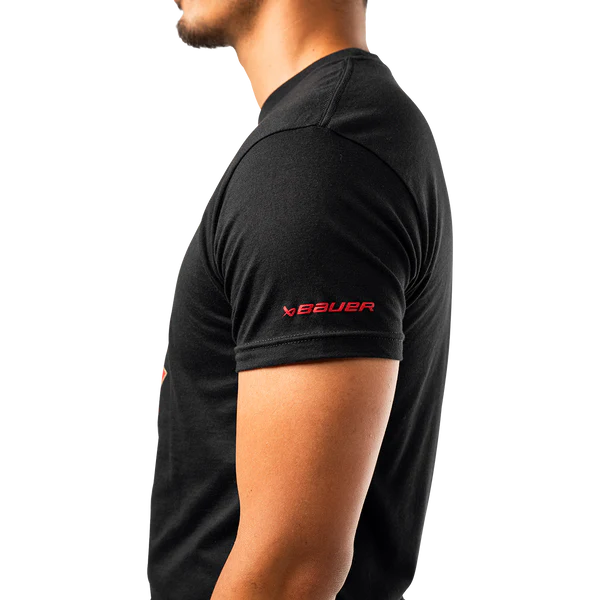 T-shirt Bauer noir à imprimé feuille d'érable pour homme de l'IIHF Hockey Canada