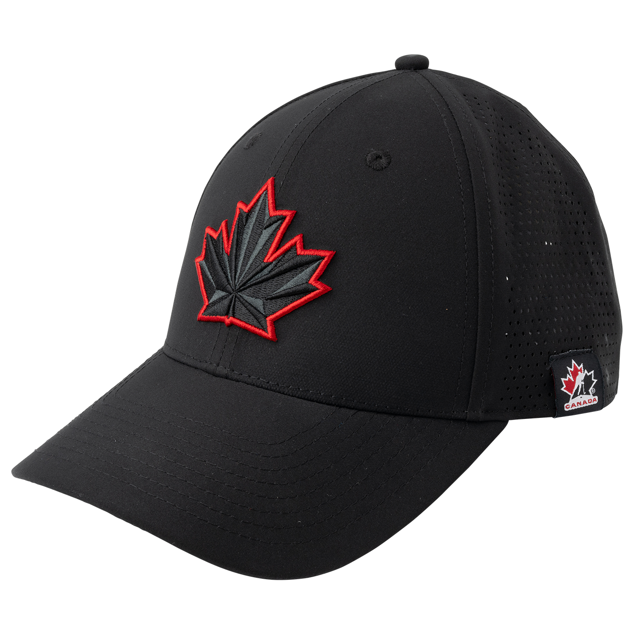Hockey Canada IIHF Bauer Men's Black Performance All Black Adjustable Hat