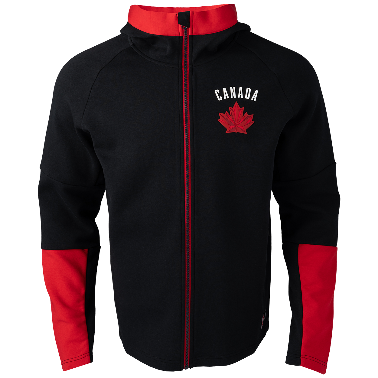 Hockey Canada IIHF Bauer Men's Black Performance Full Zip Hoodie