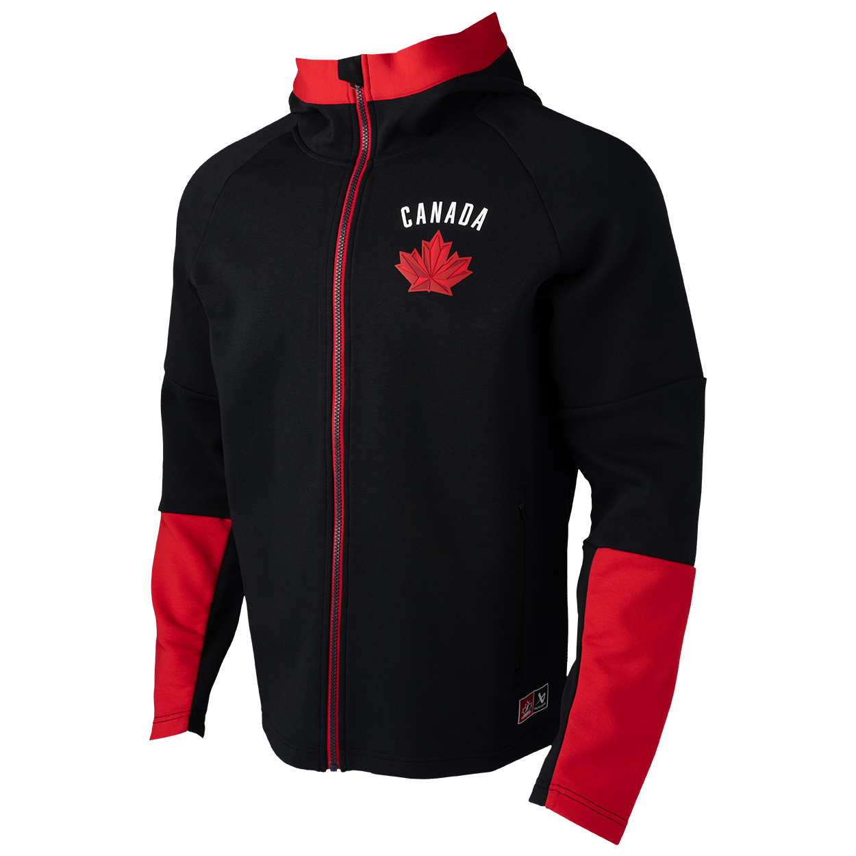 Chandail à capuchon noir à fermeture éclair complète pour homme de Hockey Canada IIHF Bauer