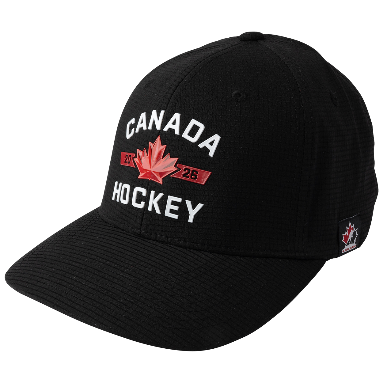 Hockey Canada IIHF Bauer Men's Black Elastafit Stretch Fit Hat