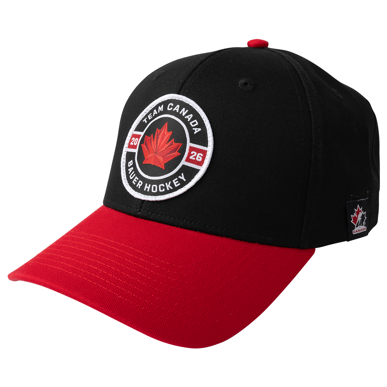 Hockey Canada IIHF Bauer Men's Black/Red Two Tone Adjustable Hat