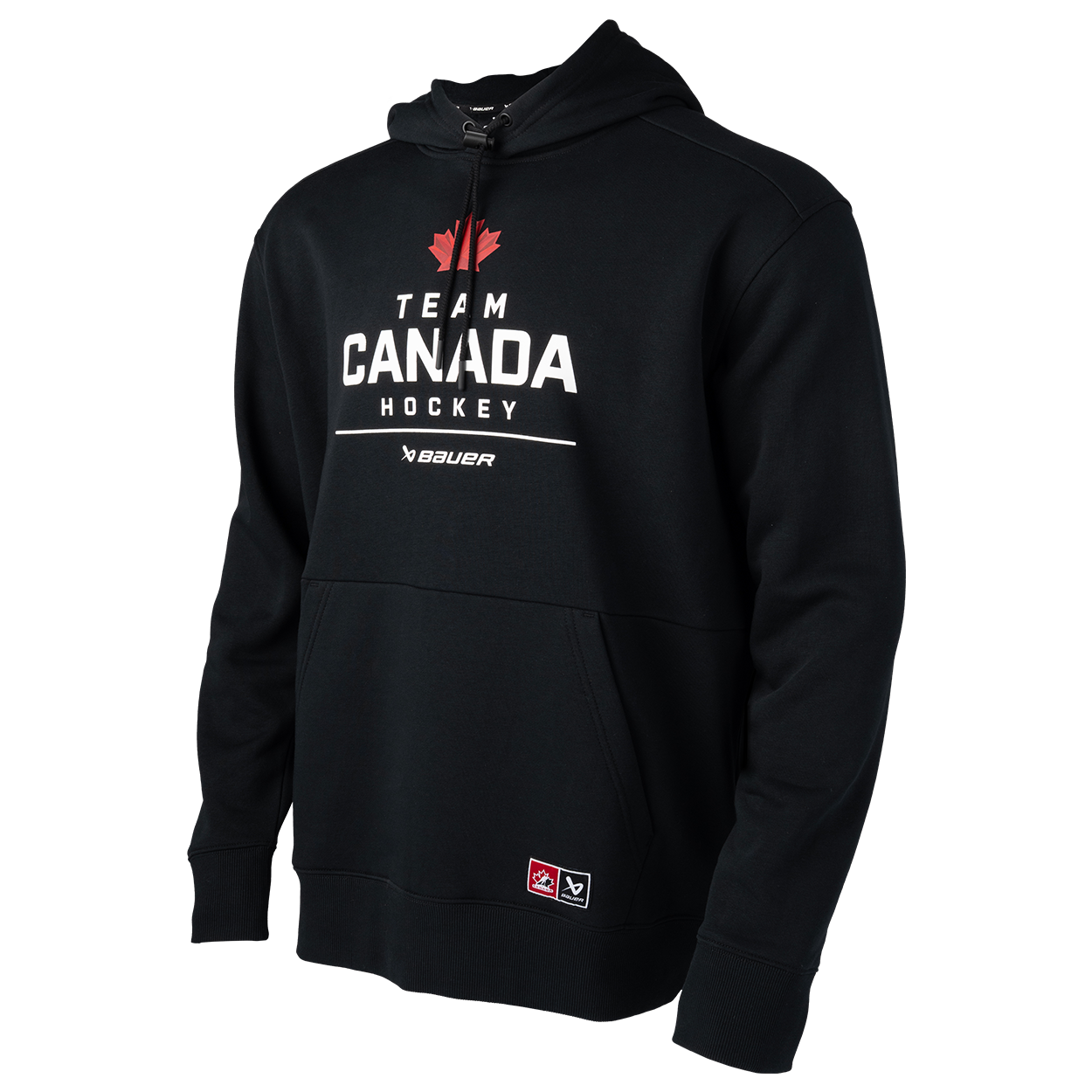 Chandail à capuchon noir à motif empilé pour homme de Hockey Canada IIHF Bauer