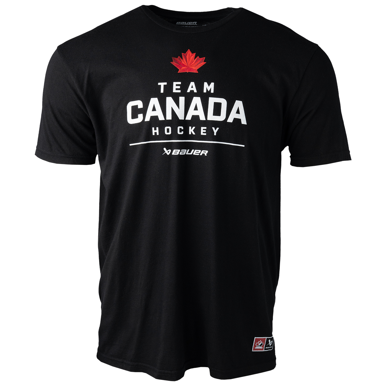 Hockey Canada IIHF Bauer Men's Black Stacked T-Shirt