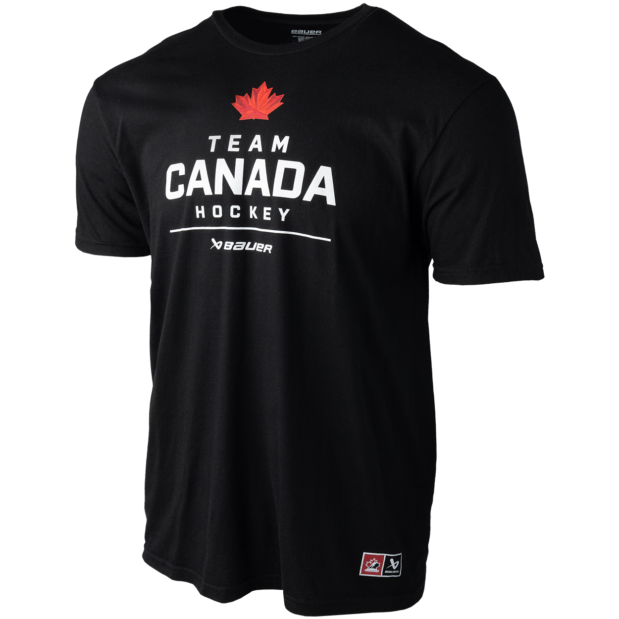Hockey Canada IIHF Bauer Men's Black Stacked T-Shirt
