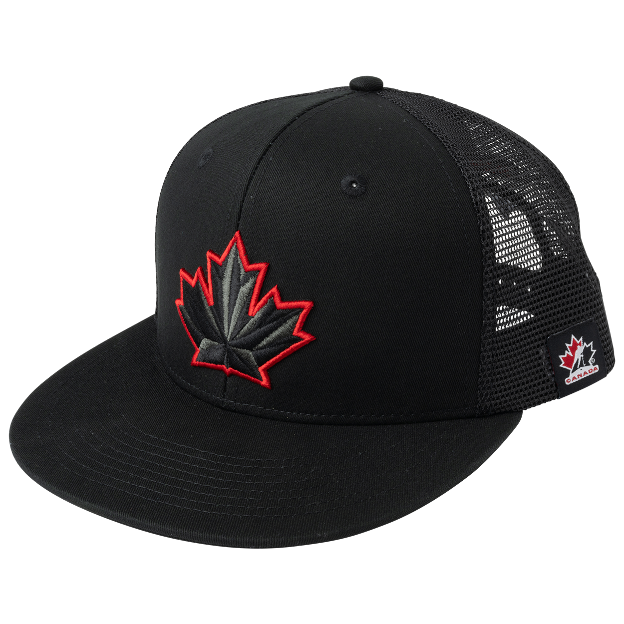 Hockey Canada IIHF Bauer Men's Black Trucker Snapback