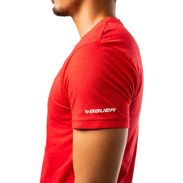 T-shirt Bauer rouge à imprimé feuille pour homme de Hockey Canada IIHF