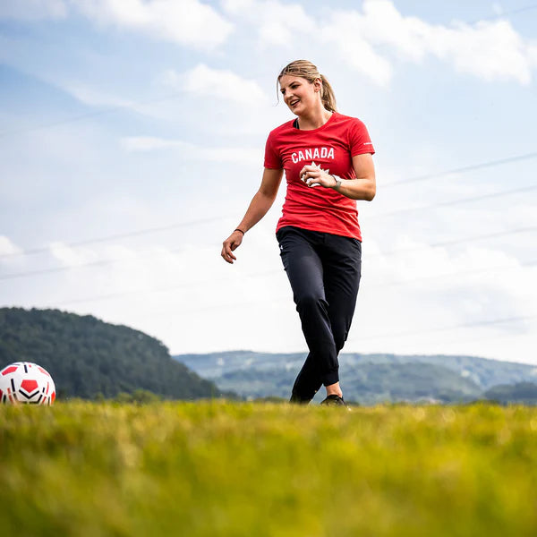 T-shirt Bauer rouge à imprimé feuille pour homme de Hockey Canada IIHF