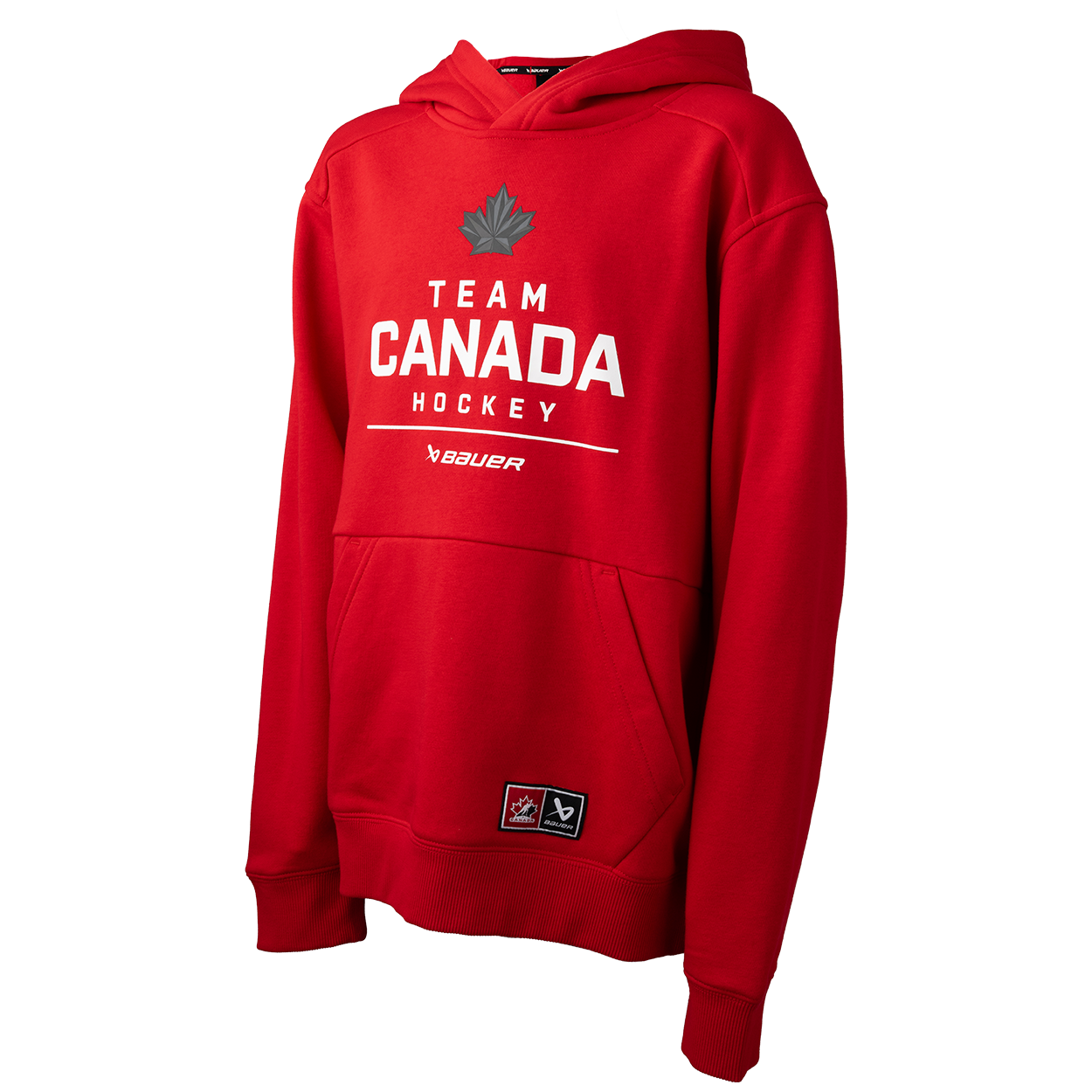 Hockey Canada IIHF Bauer Youth Red Stacked Pullover Hoodie