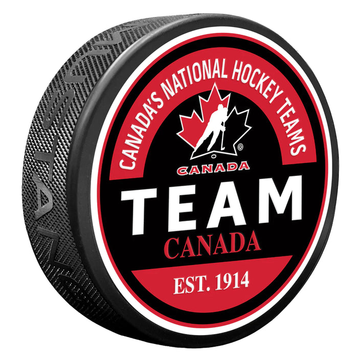 Hockey Canada IIHF Block Textured Hockey Puck