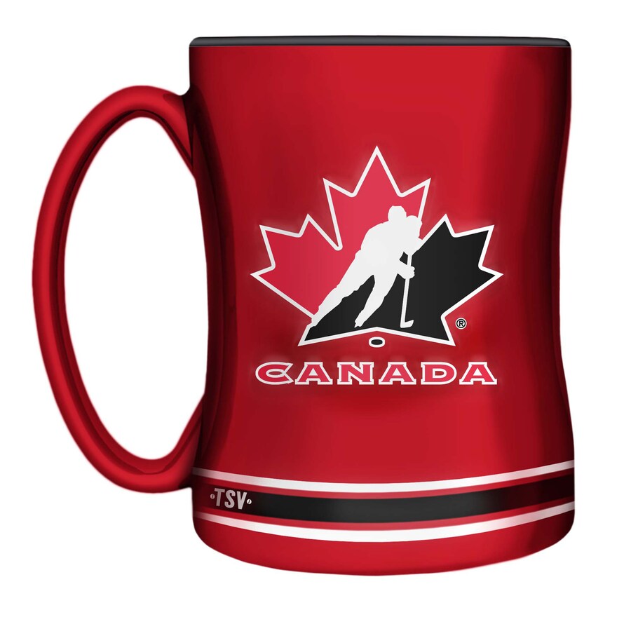 Tasse sculptée rouge de 14 oz de Hockey Canada IIHF TSV