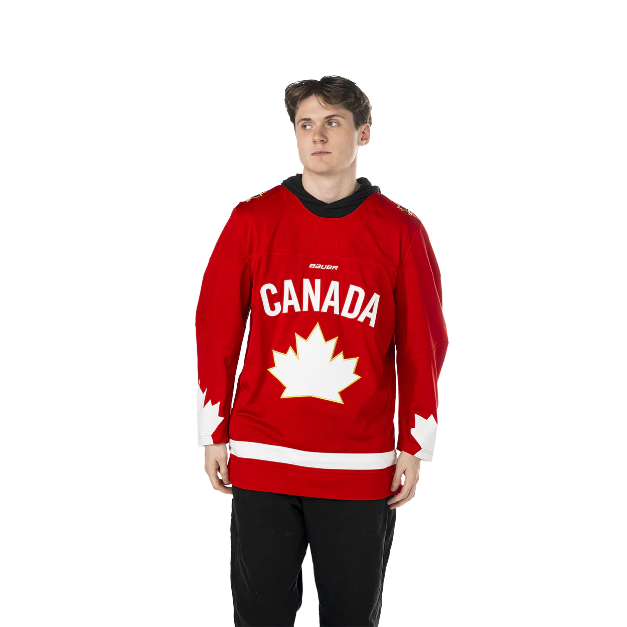Maillot réplique rouge à une feuille de hockey IIHF Bauer pour hommes de Hockey Canada