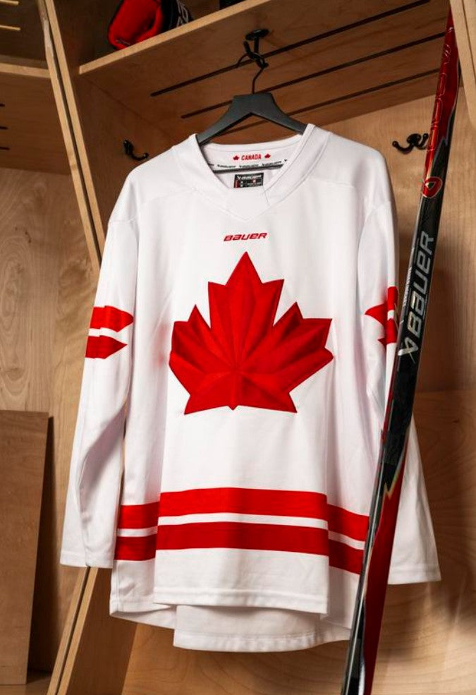 Maillot réplique blanc 2026 de Hockey Canada IIHF Bauer pour hommes
