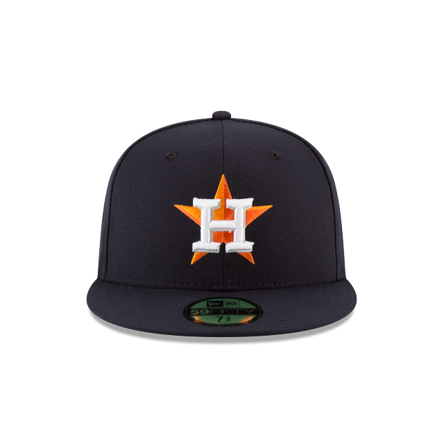 Casquette ajustée sur le terrain des Houston Astros MLB New Era pour hommes, bleu marine 59Fifty Authentic Collection