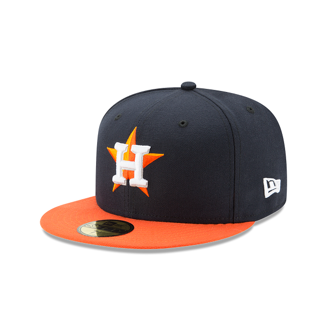 Houston Astros MLB New Era Casquette ajustée bleu marine/orange 59Fifty Authentic Collection Road pour hommes 