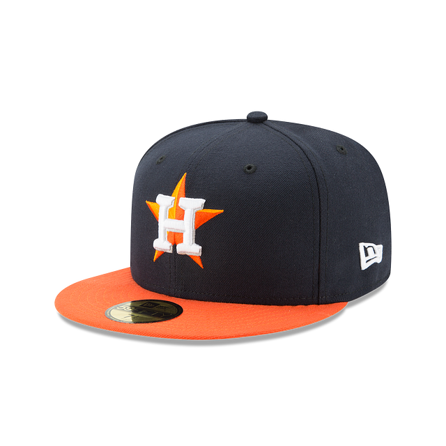 Houston Astros MLB New Era Men's Navy / Orange 59Fifty Authentic Collection Road Fitted Hat