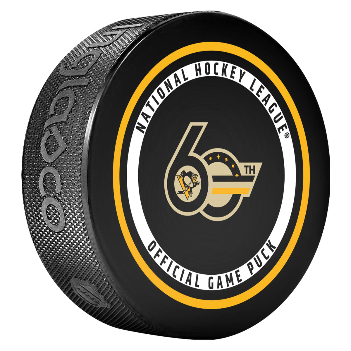 Pittsburgh Penguins NHL Inglasco 2026-27 60th Anniversary Officially Licensed Game Hockey Puck
