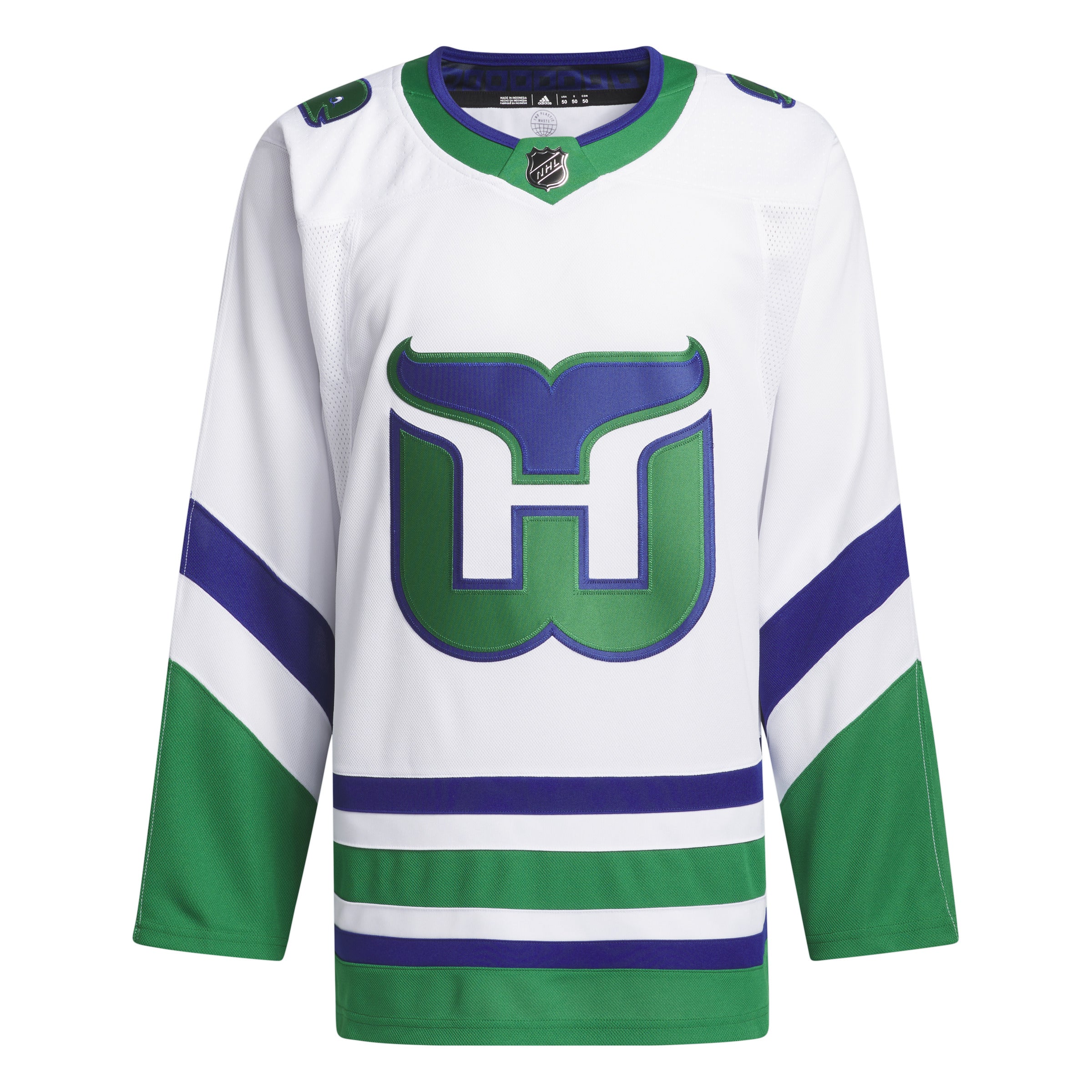 Maillot Pro authentique blanc Primegreen Whalers LNH Adidas des Hurricans de la Caroline pour hommes