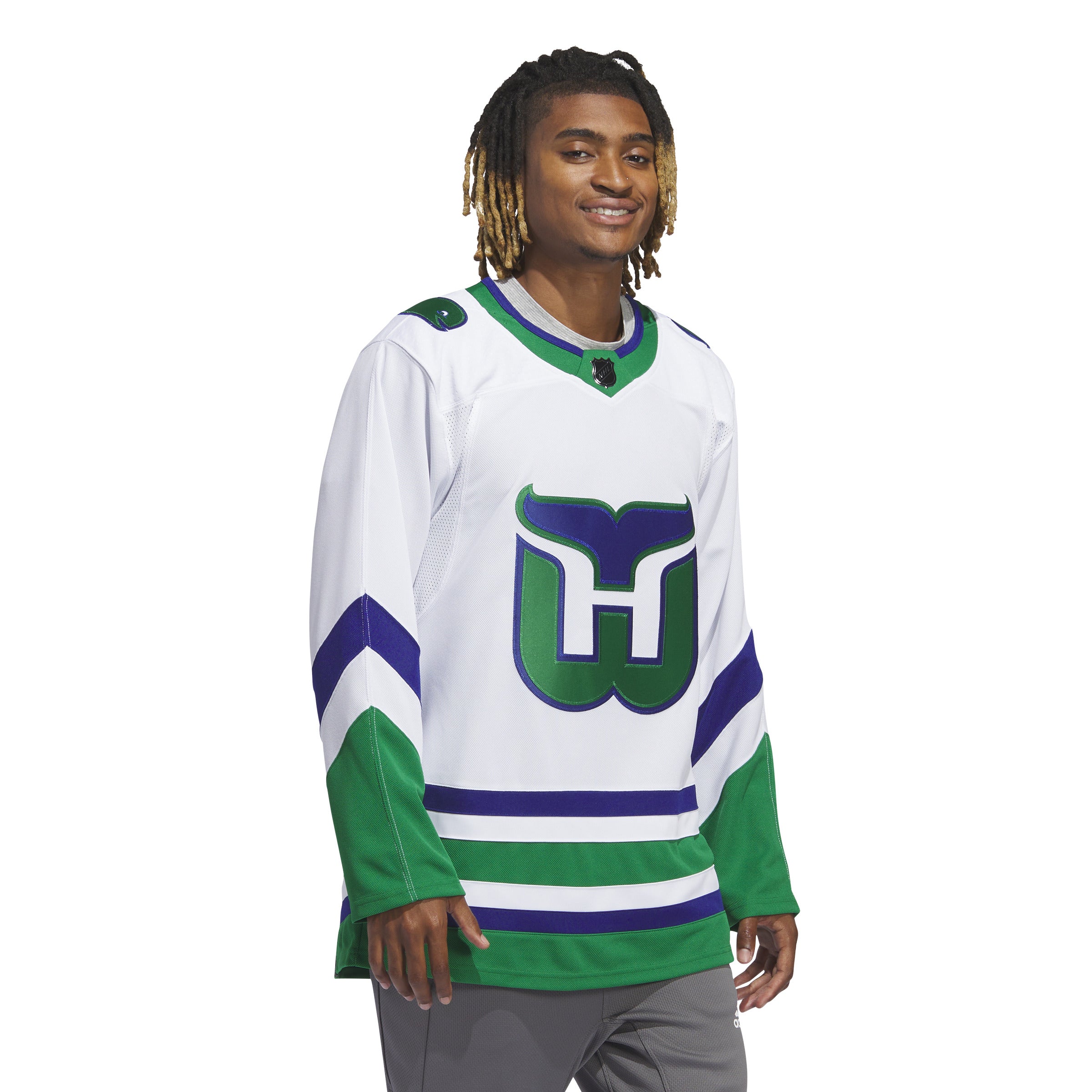 Carolina Hurricans NHL Adidas Men's White Primegreen Whalers Authentic Pro Jersey