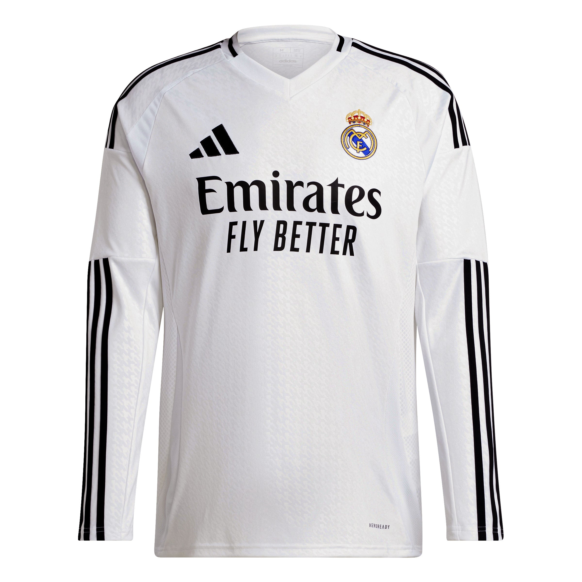 Maillot à manches longues réplique blanc 2024/25 du Real Madrid La Liga Adidas pour homme