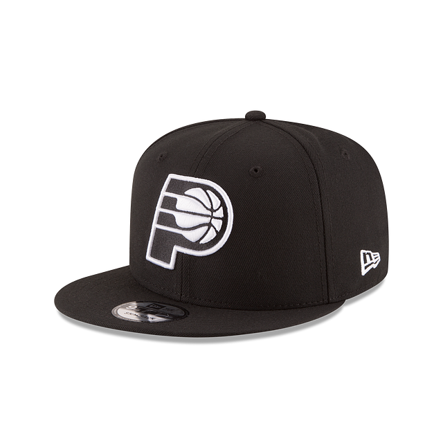 Casquette à visière plate 9Fifty Basic Snapback pour homme, NBA New Era, Indiana Pacers, noir/blanc