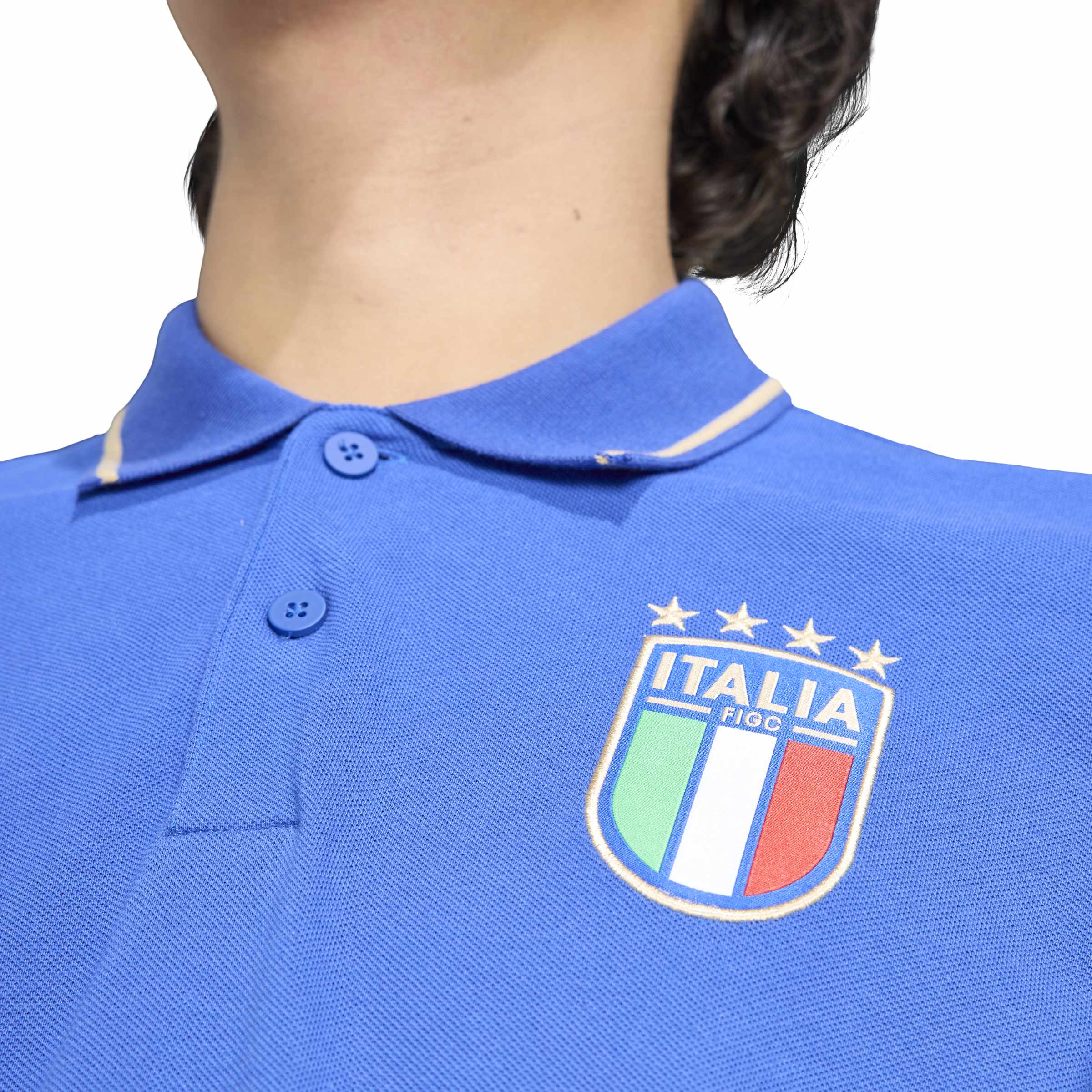 Italy National Team FIFA Adidas Men's Blue DNA Polo T-Shirt