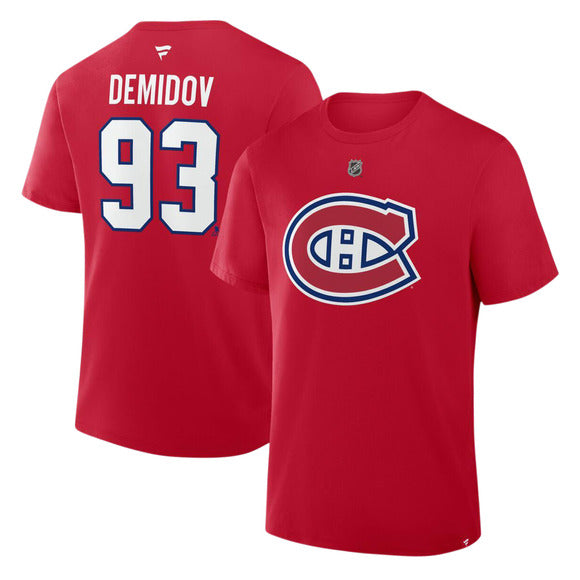 Ivan Demidov Montreal Canadiens NHL Fanatics Branded Men's Red Authentic T-Shirt