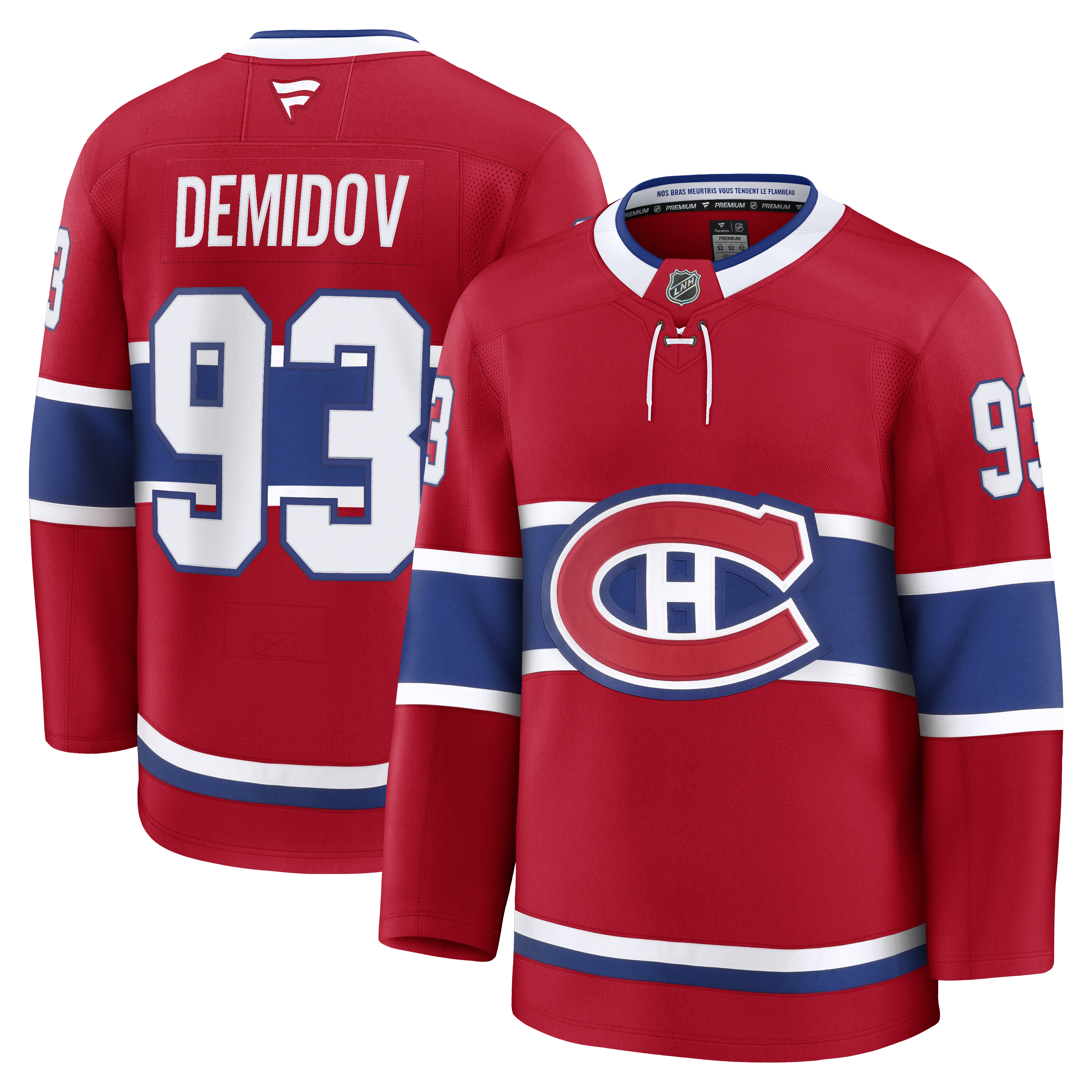 Ivan Demidov Montreal Canadiens NHL Fanatics Branded Men's Red Pro-Stitched Premium Jersey