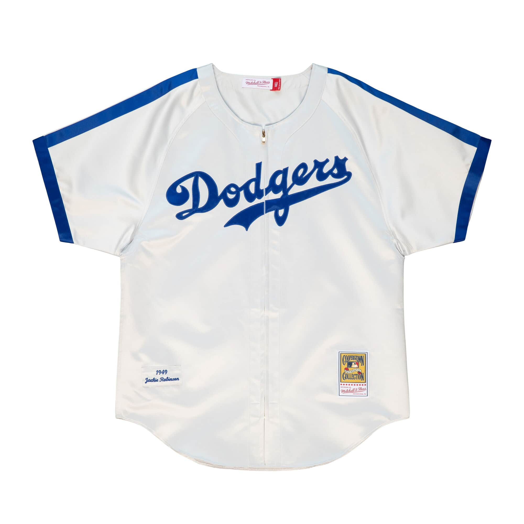 Jackie Robinson Brooklyn Dodgers MLB Mitchell & Ness Maillot blanc 1949 authentique pour homme