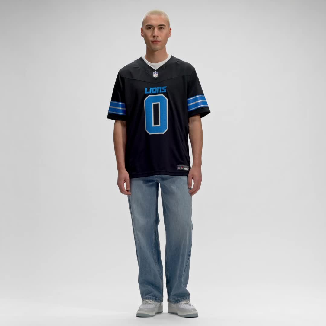 Jahmyr Gibbs Detroit Lions NFL Nike Men's Black Vapor F.U.S.E. Limited Player Sewn 2nd Alternate Jersey