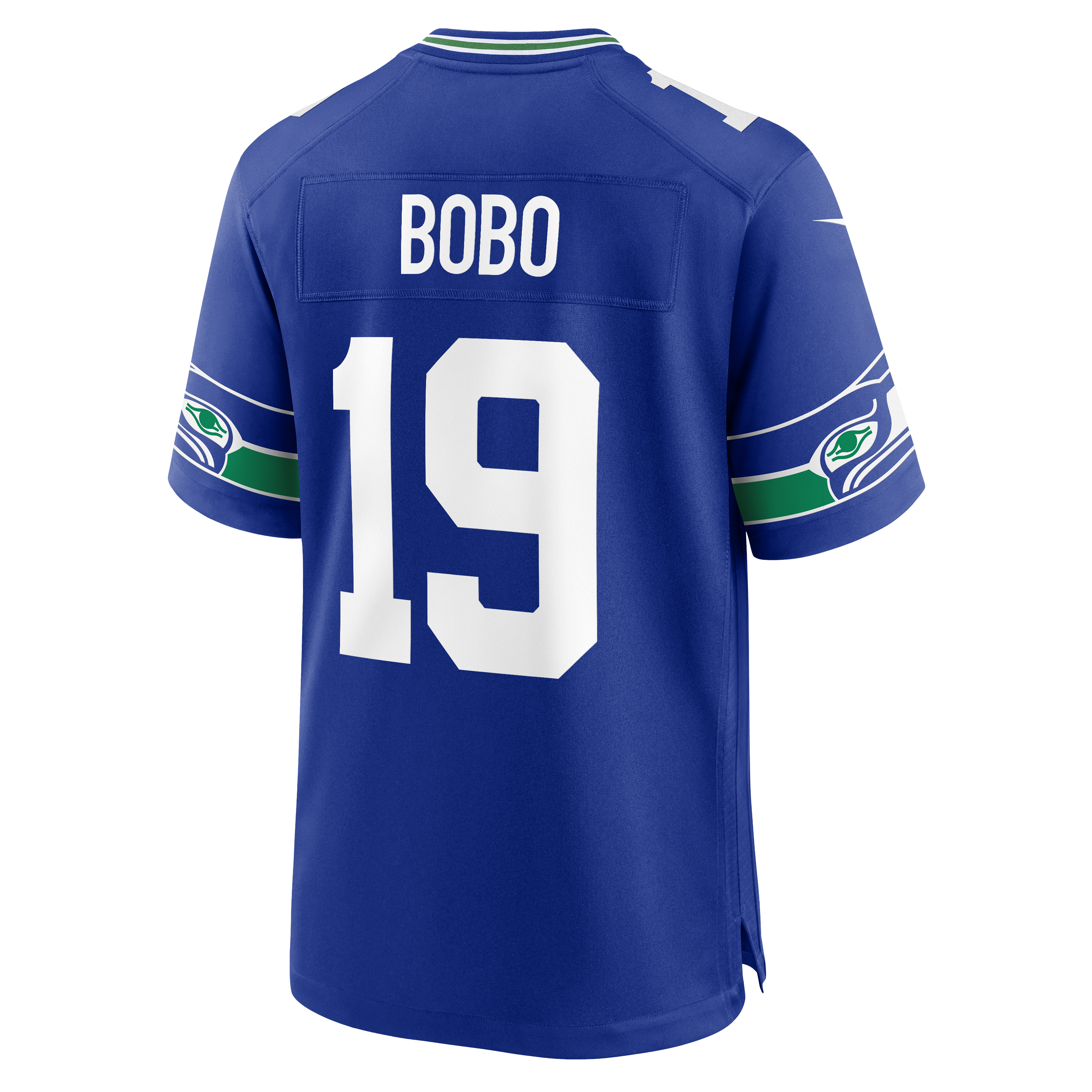 Maillot alternatif bleu royal pour homme des Seahawks de Seattle (NFL) de Jake Bobo, signé Nike