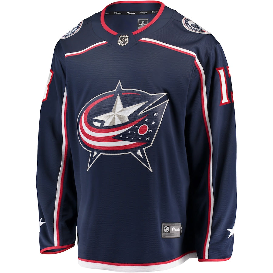 Johnny Gaudreau Columbus Blue Jackets NHL Fanatics Branded Men's Navy Breakaway Jersey