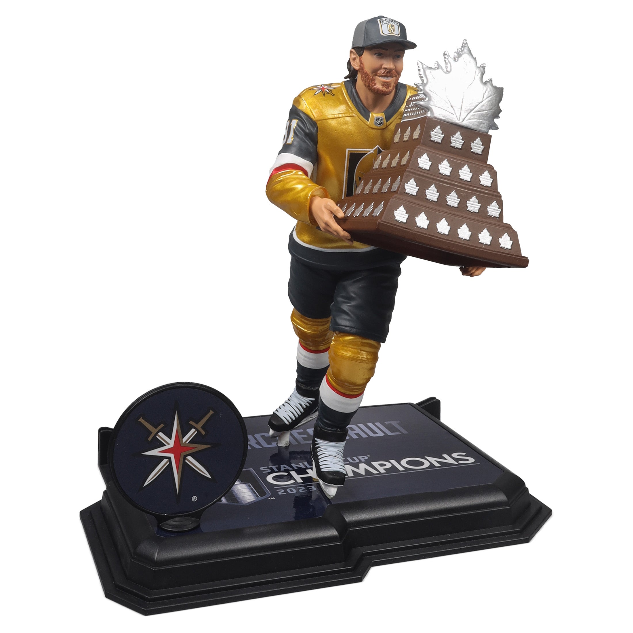 Jonathan Marchessault Golden Knights de Las Vegas NHL McFarlane Toys Trophée Conn Smythe et Coupe Stanley Legacy Series Figurine d'action 7"