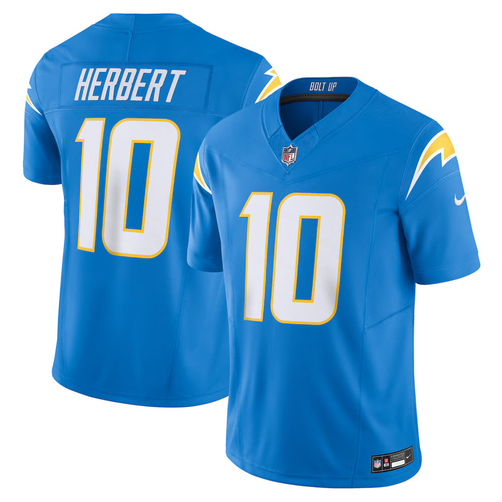 Justin Herbert Los Angeles Chargers NFL Nike Men's Powder Blue Vapor F.U.S.E. Limited Jersey