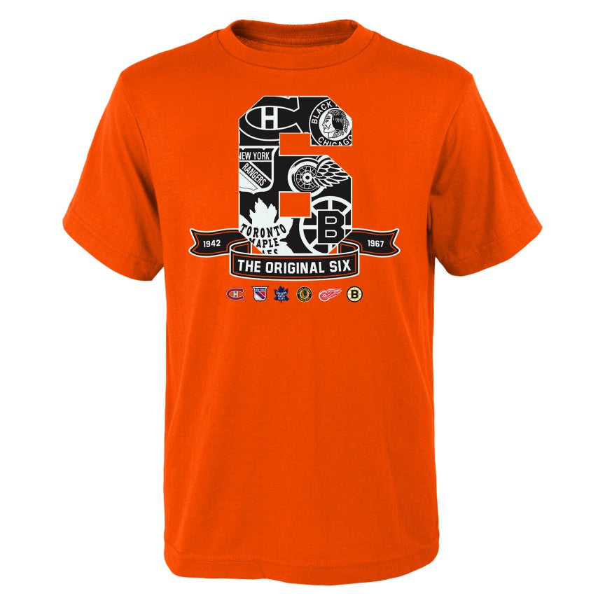 Original Six NHL Outerstuff Youth Orange The Big Six T-shirt