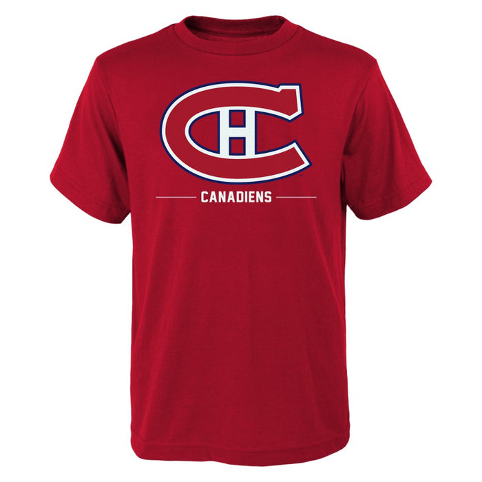 Montreal Canadiens NHL Outerstuff Youth Red Reissue Logo T-Shirt
