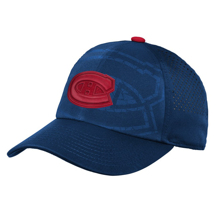 Montreal Canadiens NHL Outerstuff Youth Navy Enlarged Logo Adjustable Hat